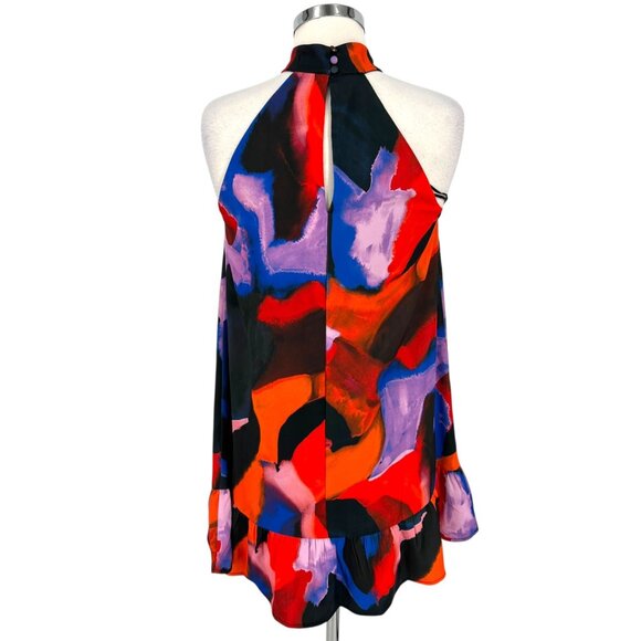 French Connection Abstract Halter Mini Shift Dress Multicolor Size XS - Picture 3 of 10